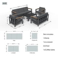 thumbnail image 3 of 5-Piece Patio Furniture Set Outdoor Metal Conversation Set with Cushions, Black, 3 of 10