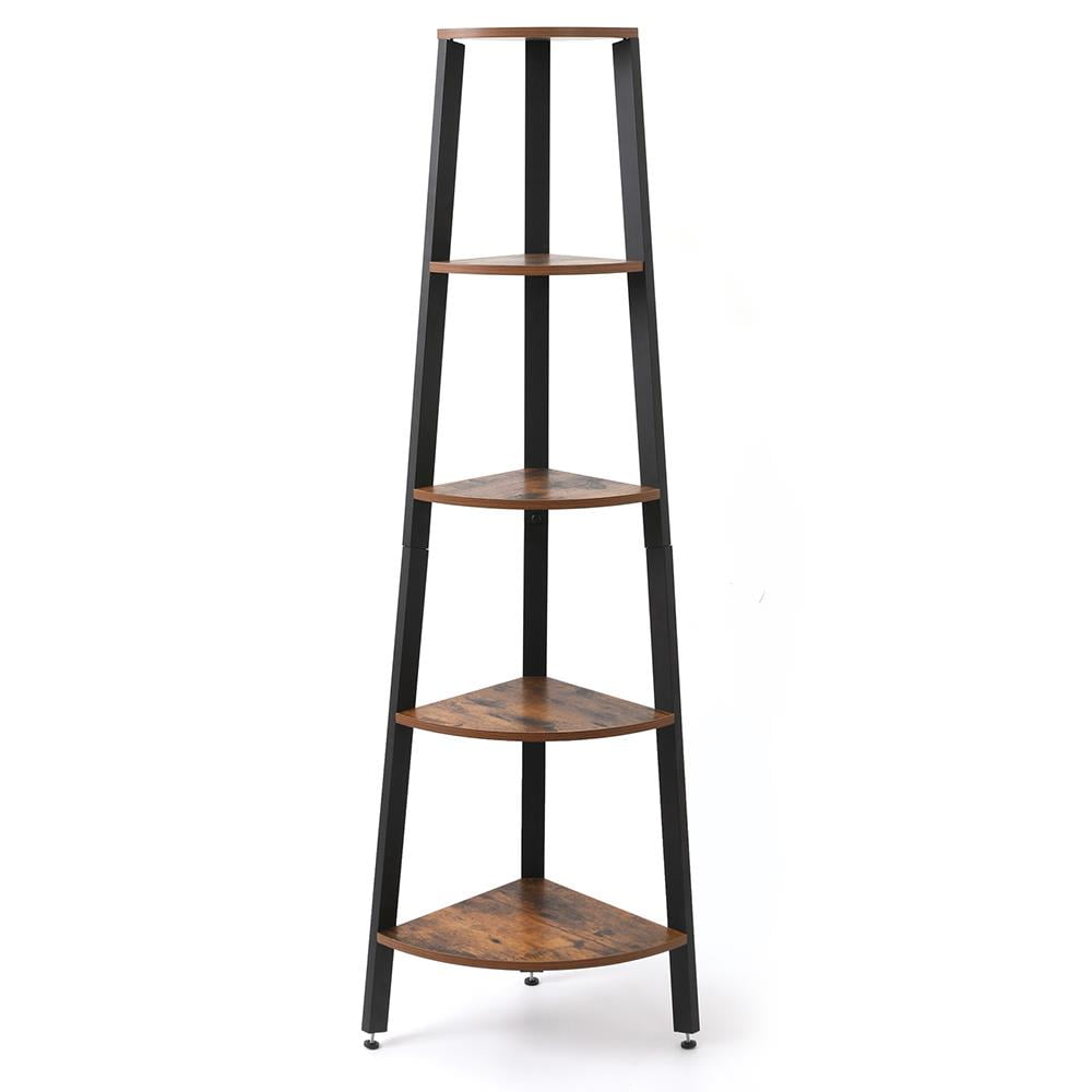 SamyoHome 5Shelf Corner Ladder Bookcase, Corner Stand Freestanding Plant Stand