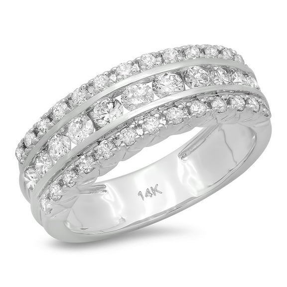 Dazzlingrock Collection 0.85 Carat (ctw) 14K Round White & White Diamond Ladies Engagement Ring, White Gold, Size 6