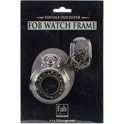 Old Silver No Mechanism Fob Watch with Chain Embellishment