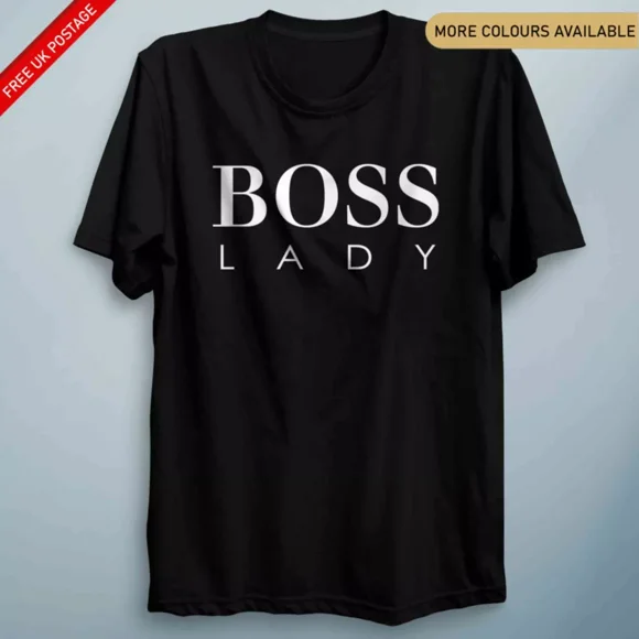 Womens Boss Lady Summer Short Sleeve T Shirt Top Ladies Oversized T Shirt Gift-2XL