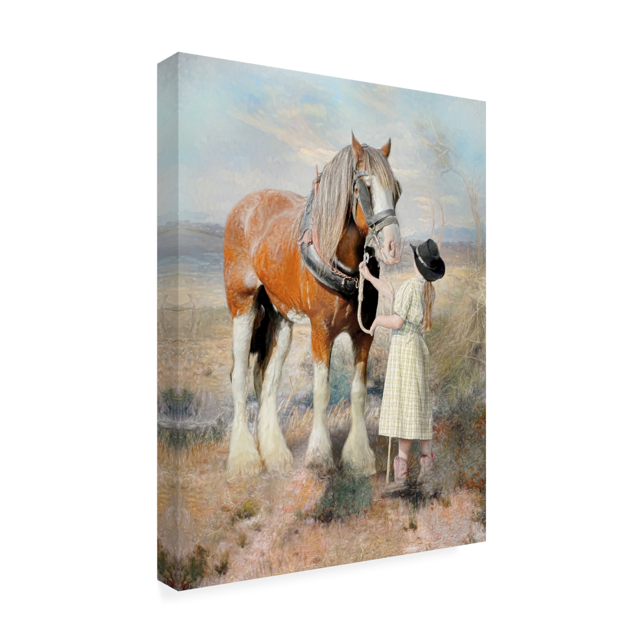 Canvas Wall Art - Trudi Simmonds 'The Farmers Daughter' Wall Art for Living Room, Bedroom, or Office Décor by Trademark Fine Art - 35 x 47 Inches