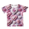 thumbnail image 4 of Gerichy Girls Graphic Print T-Shirt Valentines Day Cute Printed Short Sleeve Tshirt Top Printed Top Crewneck Summer Tops, 4 of 5