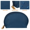 thumbnail image 3 of Half Moon Makeup Bag Small Half Moon Cosmetic Beauty Bag for Purse Cosmetic Organizer Navy Blue Beige, 3 of 8