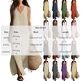 thumbnail image 3 of Hvogkswy Summer Maxi Dresses for Women Solid Sleeveless V Neck Linen Dress Boho Loose FLowy Casual Beach Vacation Long Dress, 3 of 8