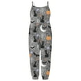 thumbnail image 5 of Odeerbi Kids Girls Halloween Sleeveless Jumpsuit Strap Romper Kids Comfortable Cute Halloween Print Suspenders Leisure Long Pants Kids Clothes Dark Gray, 5 of 6