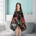 thumbnail image 6 of Red Mushroom Fern Black Pattern Hooded Bath Towel，50"x30" for Ages 3 To 12 Kids, Quick Dry Lightweight Soft Microfiber Hood Beach Towel Cover Up for Kids, 6 of 7