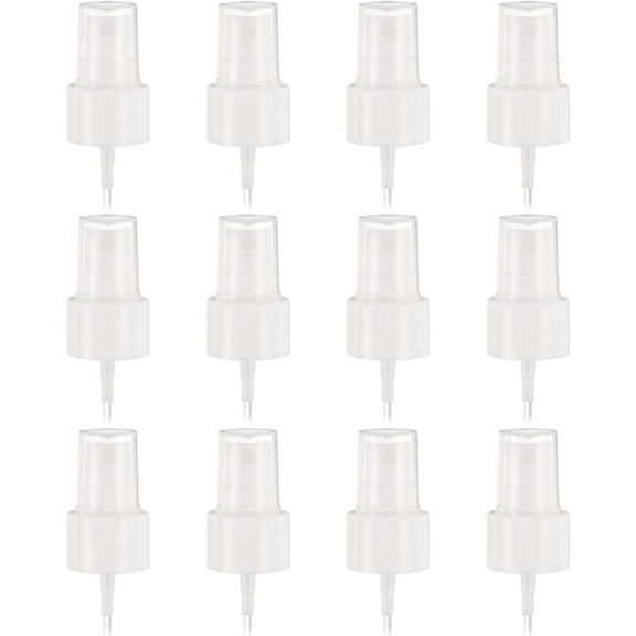 12 Pcs White Spray Top, 24/410 Fine Mist Sprayer Reusable Replacement Spray Bottle Pump Plastic Top for Cosmetic Perfume and Body Sprays Bottle