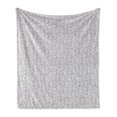thumbnail image 1 of Spring Soft Flannel Fleece Blanket, Art Deco Inspired Ornament Vintage Pattern with Sprig and Berry Silhouettes, Cozy Plush for Indoor and Outdoor Use, 50" x 70", Grey and Grey Pink, by Ambesonne, 1 of 6
