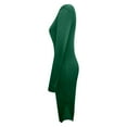 thumbnail image 5 of Ediodpoh Elegant Sweater Dress Long Ribbed Knitted Bodycon Turtleneck Slit Hem Casual Winter Pullover Maxi Dress Sweater Dress for Women Green XXL, 5 of 6