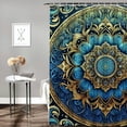 thumbnail image 2 of GOSMITH Retro Flowers Vintage Design Mandala Paisley Pattern Tribal Boho Abstract Circle Durable and Washable Shower Curtain Multiple Sizes White, 2 of 7