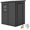 thumbnail image 1 of Outsunny 4 x 5FT Lean to Outdoor Storage Shed Plastic Garden Tool Storage, 1 of 10