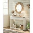 thumbnail image 5 of Console Table 47.2 Inches Sofa Table Narrow Entryway Table Entry Table with 3 Drawers Bottom Shelf Metal Corners Rustic White, 5 of 5