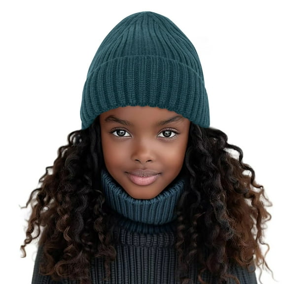 Hats Girl Fashion Solid Autumn And Winter Knitted Warm Woolen Hat for Cozy Comfort