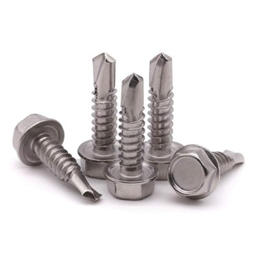 100-Pack 3/4" Stainless Steel Self-Tapping Sheet Metal Screws – Square Drive, Truss Head