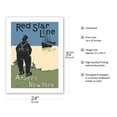 thumbnail image 2 of Antwerp (Anvers) Belgium To New York - Red Star Line - Vintage Ocean Liner Travel Poster by Henrick Cassiers c.1900s - Fine Art Matte Paper Print (Unframed) 24x32in, 2 of 4