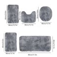 thumbnail image 2 of Bath Mats 5 Set, Bathroom Rugs for 5 Pcs Toilet Mats Universal Soft Water Absorption, Shower Mat Non Slip Thick Machine Washable Easy To Dry Dark, 2 of 8