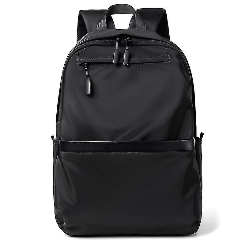 New Casual Men s Backpack Nylon Solid Color Large Capacity Student School Bag Travel Book Bag Waterproof Bags Black