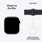 Apple Watch Series 11 [GPS + Cellular 46mm] Smartwatch with Jet Black Aluminum Case with Black Sport Band - M/L