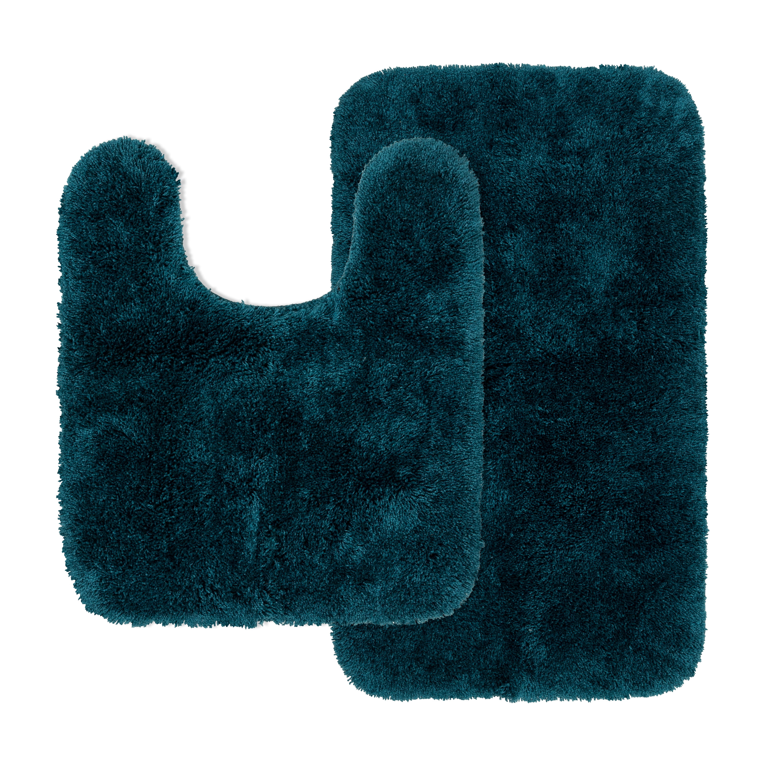 2 pack Mainstays Performance Polyester Bath Rug, Cool Water, 19.5" x 34