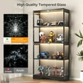 thumbnail image 3 of Display Cabinet with Glass Doors, LED Curio Cabinet with RGB Human Body Sensor Light, 4-Tier Figure Display Case for Collectibles, Tall Bookcase with 4 Shelves, Storage Cabinets, Showcase, 3 of 11