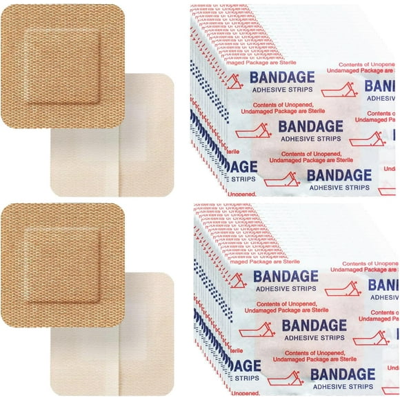 shiyou-200 Pcs Adhesive Spots Bandages 1.5"*1.5" Square Spot Bandages Flexible Fabric Adhesive Knuckle Fingertip Bandages for Wound Care and Hides Skin Spots Ideal for Small Incisions
