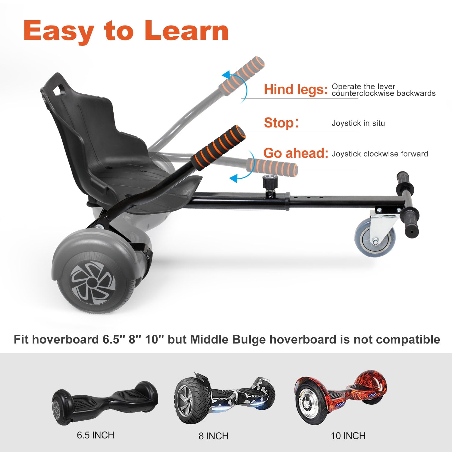Hovsco Go kart Conversion Kit Adjustable Hoverboard Go Cart