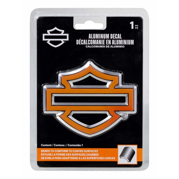 Harley-Davidson Aluminum Bar & Shield Logo Emblem Decal - 5 x 7 in., Harley Davidson