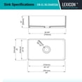 thumbnail image 4 of 30 x 18 Inch Crestwood Farmhouse Sink, Charcoal Fireclay Kitchen sink, Single Bowl Apron Front, Plain Farm sink, 4 of 7