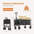 thumbnail image 2 of Large Collapsible Foldable Wagon Cart with 360° Wheels, Heavy Duty Utility Grocery Cart for Shopping Camping Sports, 2 of 6
