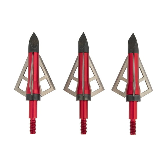 Velox Photon Three Blade Broadhead, 125 Grain, Aluminum and Steel, 3-Pack, 14697, Red