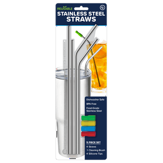 Stainless Steel Bendable Straws 26 inch Pack of 5 : extra long, flexible  metal drinking straws