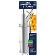 4th Utensil Reusable Silver Stainless Steel Straw Set