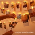 thumbnail image 3 of LED Photo String Lights, Plastic Clothespins For Photos, Decorative Mini Clear Clips, Battery Operated With Warm White Light For Holiday Cards (20 Leds), 3 of 5