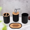 thumbnail image 4 of de accesorios de : caja de jabón, botella de loción, boquilla de plástico y , taza para cepillo de , esencial, para Negro 4 piezas perfecl Cosas de baño, 4 of 7