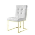 thumbnail image 3 of Posh Living Evan Faux Leather Dining Side Chair in White/Gold (Set of 2), 3 of 8