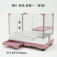 thumbnail image 2 of golytefs Gravity Lock Rabbit Cage with Pull Out Tray Wheeled Bunny Hutch Cage (Pink), 2 of 9