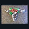 thumbnail image 2 of Handmadetneonsign Bull Head Neon Sign, Bull Head With Flower Wall Art Decor, Western Hotel Pub Cafe Wall Decor, 2 of 5