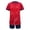 Red, variant on Kids Boys Football Jersey Uniform 2 Piece Tracksuit Quick Dry T-Shirts Top with Shorts Set Fluorescent Green 13-14