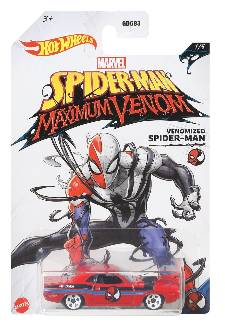 Hot Wheels Spider-man Maximum Venom Venomized Marvel Series Diecast Car Complete Set of 5