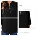 thumbnail image 2 of Blusa Informal Para Mujer, Tops Con Estampado De Lunares, Cuello Redondo, Color Puro Ligero Para Viajes Para Mujer Para La Oficina ANGGREK  Otros, 2 of 5