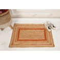 thumbnail image 4 of Rectangle Rug Natural Jute Rug Hand Braided Beige and Orange Color Scalloped Area Rug, 4 of 5
