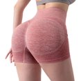 thumbnail image 1 of SPYMINNPOO Pantalones cortos de yoga para levantamiento de glúteos, cintura alta, control de barriga, pantalones cortos de entrenamiento para mujer altamente elásticos sin costuras para correr y hacer, 1 of 4