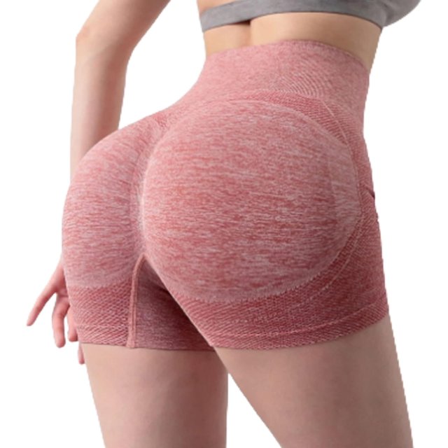 SPYMINNPOO Pantalones cortos de yoga para levantamiento de glúteos, cintura alta, control de barriga, pantalones cortos de entrenamiento para mujer altamente elásticos sin costuras para correr y hacer