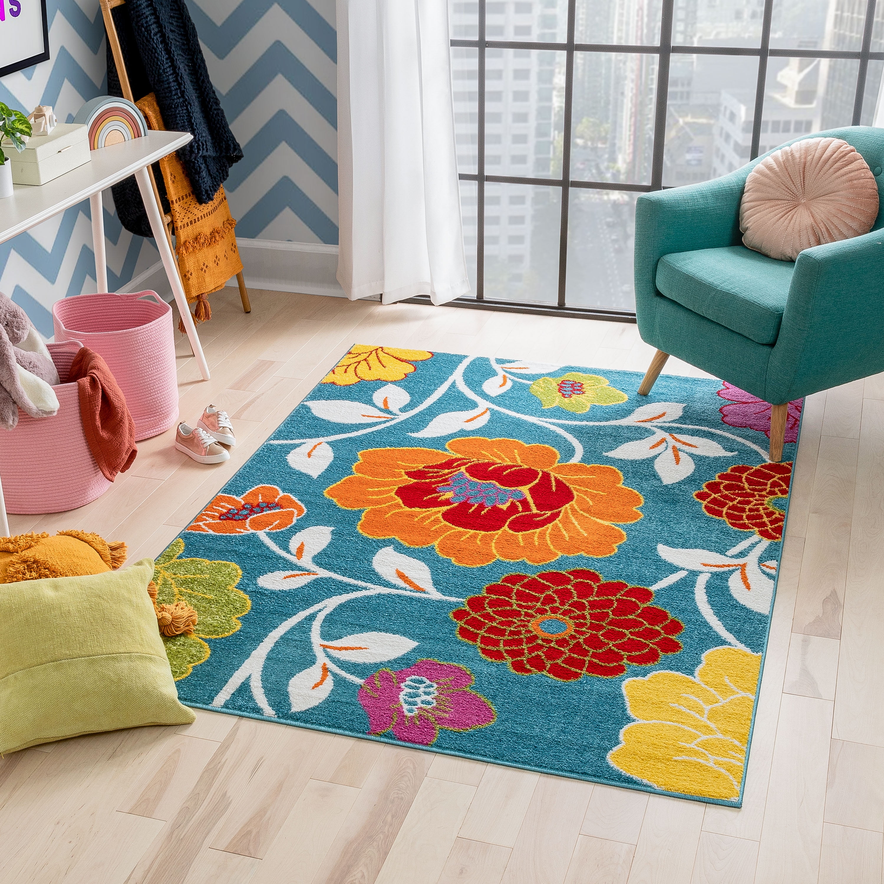 RUGS AREA RUGS CARPET AREA RUG FLOOR LARGE MODERN COLORFUL FLORAL COOL 5x7 RUGS 