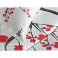 thumbnail image 4 of Ambesonne Sakura Quilted Bedspread Set 3 Pcs, Watercolor Summer Garden, King Size, Vermilion Grey and White, 4 of 5
