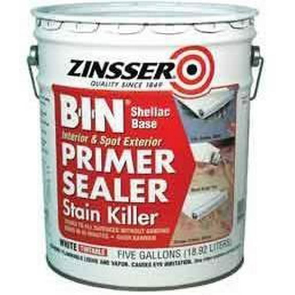Zinsser B-I-N Shellac Primer Sealer - Commercial Adhesion Primer - 5 Pack, 5 Gallon Each