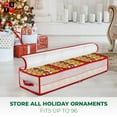 Sturdy Plastic Underbed Christmas Ornament Storage Box, 6 Trays Keeps