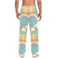 thumbnail image 4 of FORMRS Mens Pajama Pants with Pockets Sleepwear Lounge Bottoms Sizes S-2XL, Retro Beige Rainbow, 4 of 7
