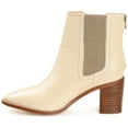 thumbnail image 2 of Journee Signature Womens Genuine Leather Tazlyn Round Toe Stacked Chelsea Booties, 2 of 8